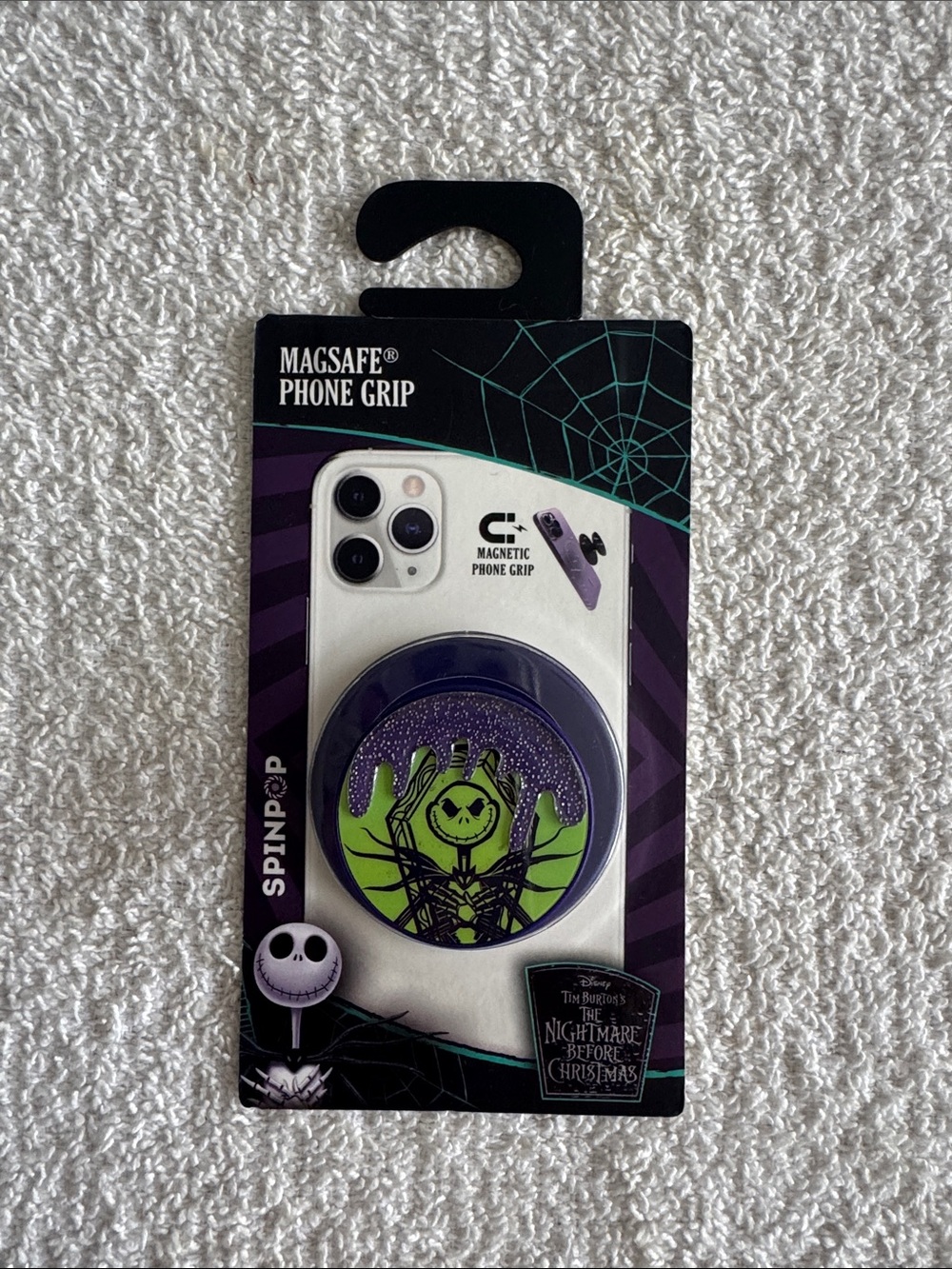 Disney The Nightmare Before Christmas “Jack” Green & Purple Magnetic Phone Grip
